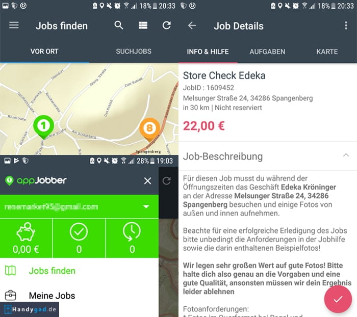 appJobber - Einfach unterwegs Geld verdienen