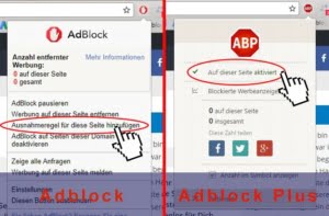 Ausnahmeregel beim Adblock & Adblock Plus hinzufügen