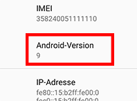 Aktuell installierte Android Version